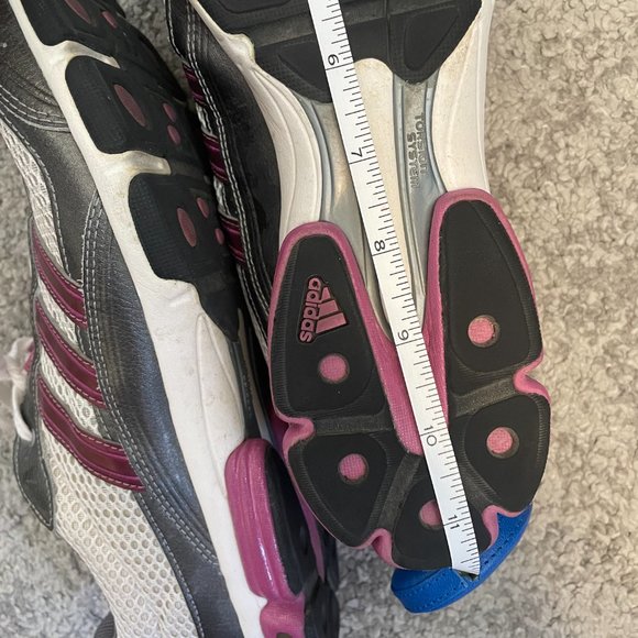 EUC Ladies Size 11 Adidas white and pink mesh 3d cushion lace up trainers - Picture 13 of 13